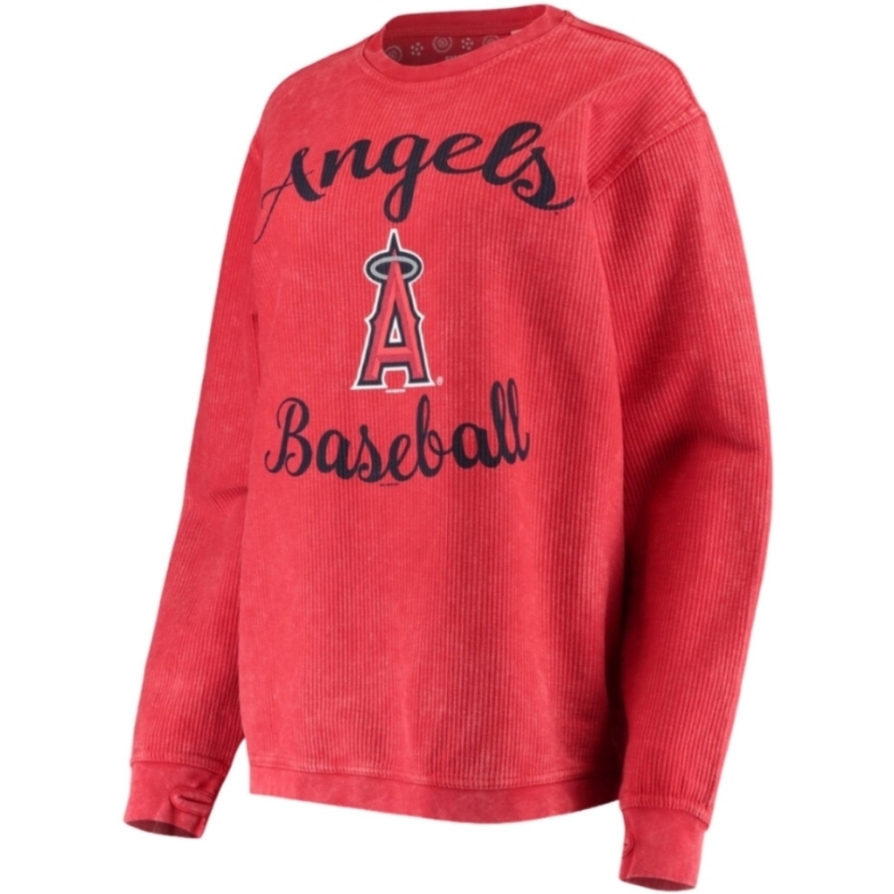👕 Women's LA Angels G-III 4Her Carl Banks Comfy Cord Pullover Sweatshirt LG